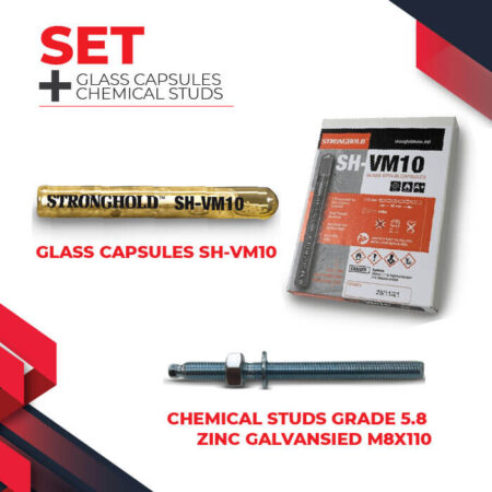 Glass Capsules SH-VM10 and Galvanized chemical studs M10x130.